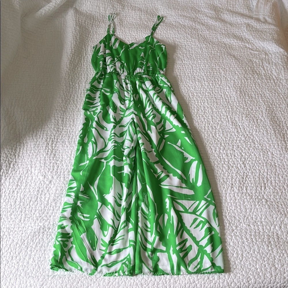 Lilly Pulitzer x Target Green & White Palm Print Jumpsuit